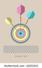 Posters with the target and darts. Illustration