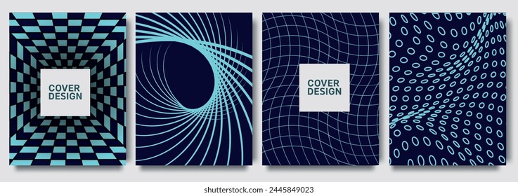 Posters template for presentation flyer, brochure cover design, infographic report. Future technology. Cyberpunk, retrofuturism, vaporwave concept. Sci-fi user interface with graphic geometric shapes