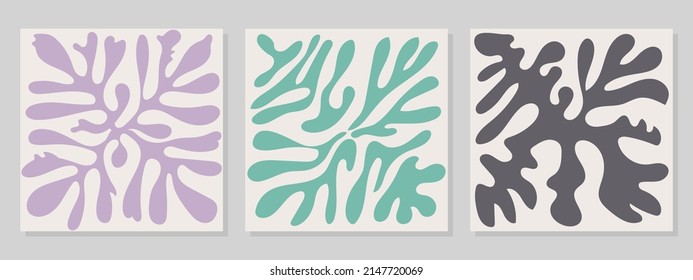 Posters for wall decoration. Vector abstract minimalistic modern paintings for the interior.