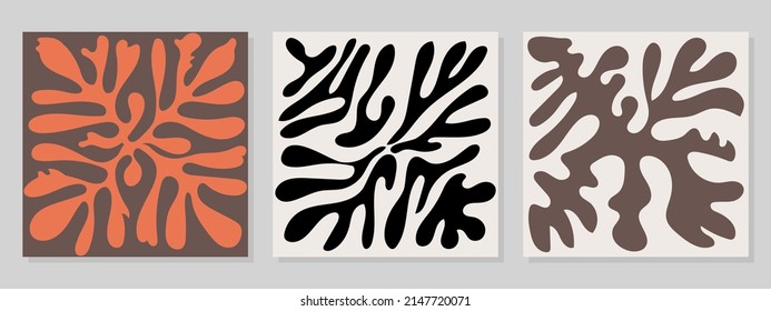 Posters for wall decoration. Vector abstract minimalistic modern paintings for the interior.