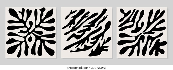 Carteles de decoración de paredes. Pinturas modernas y minimalistas vectoriales para el interior.