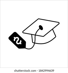 Postgraduate Student Loan Icons - Student Loan Graph for Educational Aid or Financial Aid, Government Loans & Debt.