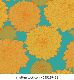 Post-impressionism sunny spring asters pattern