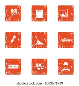 Posting icons set. Grunge set of 9 posting vector icons for web isolated on white background