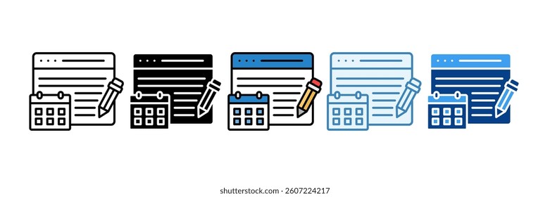 Posting Schedule Icon Set Multiple Style Collection