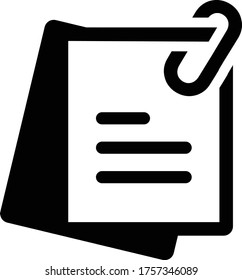 Post-it notes, sticky note black icon