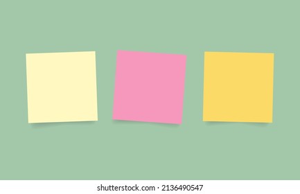 Post-it Reminder Sticker Sticky Notes Note Blank Empty Template Vector Icons Paper Original Post It Wall List To-do Background Message Office Shadow Yellow Pink Beige Orange Icon Vintage