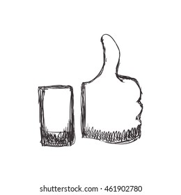 Optimales Konzept, das durch das Symbol "Thumbs up"dargestellt wird. Einzige und flache Illustration