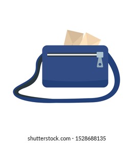 Postman bag icon. Flat illustration of postman bag vector icon for web design