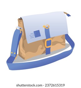 Postman bag on white background