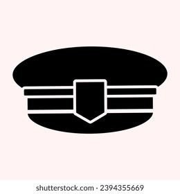 Postman cap glyph icon. Mail man hat, uniform clothes. Postal service vector design concept, solid style pictogram on white background, use for web and app. Eps 10