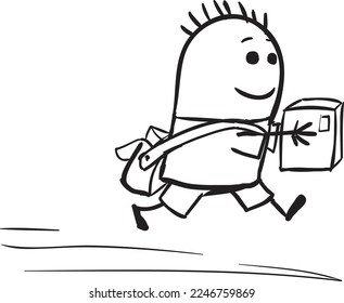 Postman carries letters and parcels