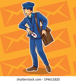 Postman Cartoon Stock Vector (Royalty Free) 194611820 | Shutterstock