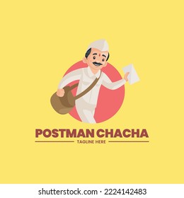 Postman chacha vector mascot logo template. 
