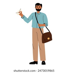 Postman character. Isolated vector illustration.