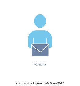 postman concept line icon. Simple element illustration. postman concept outline symbol design.