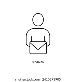 postman concept line icon. Simple element illustration. postman concept outline symbol design.
