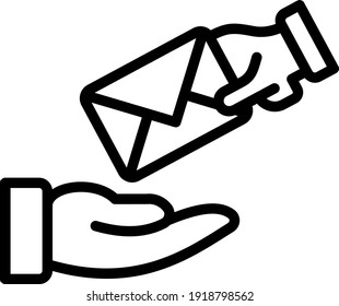 Postman delivering letter Concept Vector Icon Design, postal service symbol on white background, physically transporting postcards and parcels Sign, Courier and Shipping Services Stock illustration
