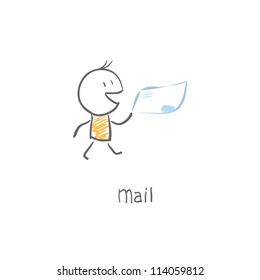 postman delivering mail
