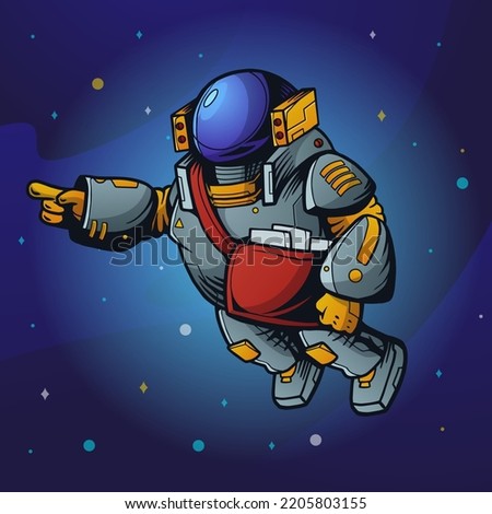Postman delivery mail in space illustration