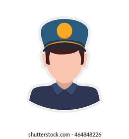 postman delivery shipping logistic security icon. Isolated and flat illustration. Vector graphic