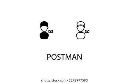 Postman Doppelsymbol-Design-Stockillustration