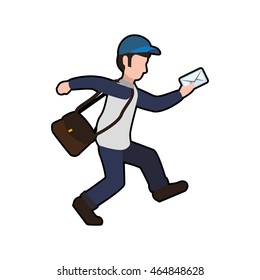 postman envelope delivery shipping logistic security icon. Isolated and flat illustration. Vector graphic