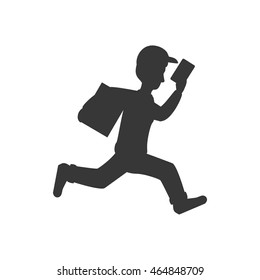postman envelope delivery shipping logistic security icon. Isolated and flat illustration. Vector graphic