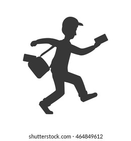 postman envelope delivery shipping logistic security icon. Isolated and flat illustration. Vector graphic