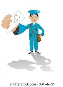 postman in form will bring letter