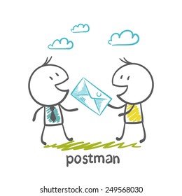 postman gives an illustration of a man