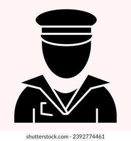 Icono de glifo postman. Entrega de correo, mensajero. Concepto de diseño vectorial de servicio postal, pictograma de estilo sólido sobre fondo blanco, uso para web y aplicación. Eps 10