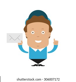 Postman holding mail