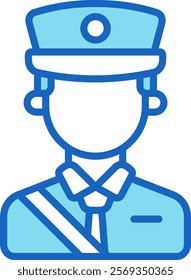 Postman Icon Blue Vector Illustration