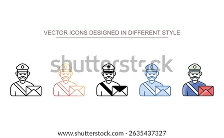 Postman icon design with white background stock illustration