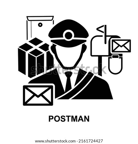 Postman icon isolated on white background vector illustration.