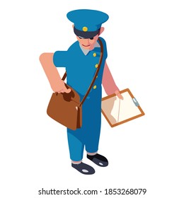 Postman icon. Isometric of postman vector icon for web design isolated on white background