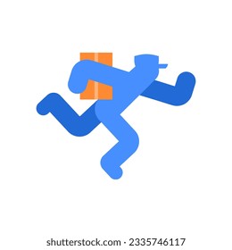 Postman icon. Mailman sign. Fast mail logo. Vector illustration