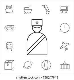 Postman icon. Set of Logistic icons. Premium quality graphic design. Signs, outline symbols collection, simple thin line icon for websites, web design, mobile, info graphics icon on white background