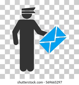 Postman icon. Vector illustration style is flat iconic bicolor symbol, blue and gray colors, transparent background. Designed for web and software interfaces.