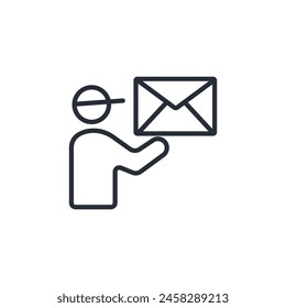 postman icon. vector.Editable stroke.linear style sign for use web design,logo.Symbol illustration.