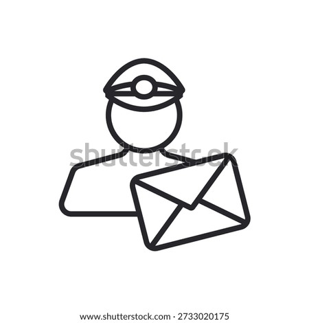 postman icons outline and Flat Style,transparent background