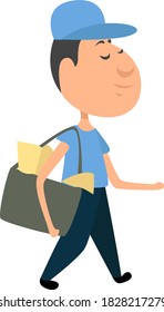 Postman, Illustration, Vektorgrafik auf weißem Hintergrund