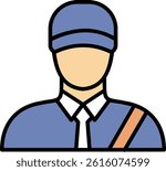 Postman Line Vector Icon Design