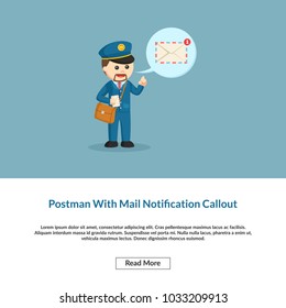 Postman With Mail Notification Callout Information