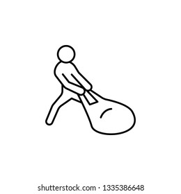postman, overweight, bag icon. Element of overweight culture. Thin icon for website design and development, app development. Premium icon