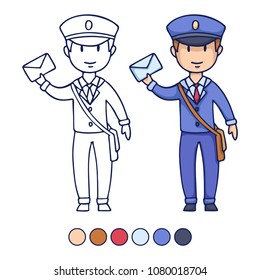 Postman Page Coloring Book Stock Vector (Royalty Free) 1080018704 ...