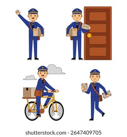 Ilustração de vetor de personagem de profissão de carteiro	