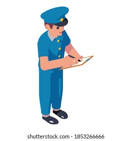 Postman service sign icon. Isometric of postman service sign vector icon for web design isolated on white background