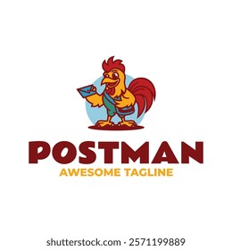 Postman Simple Mascot Logo Template